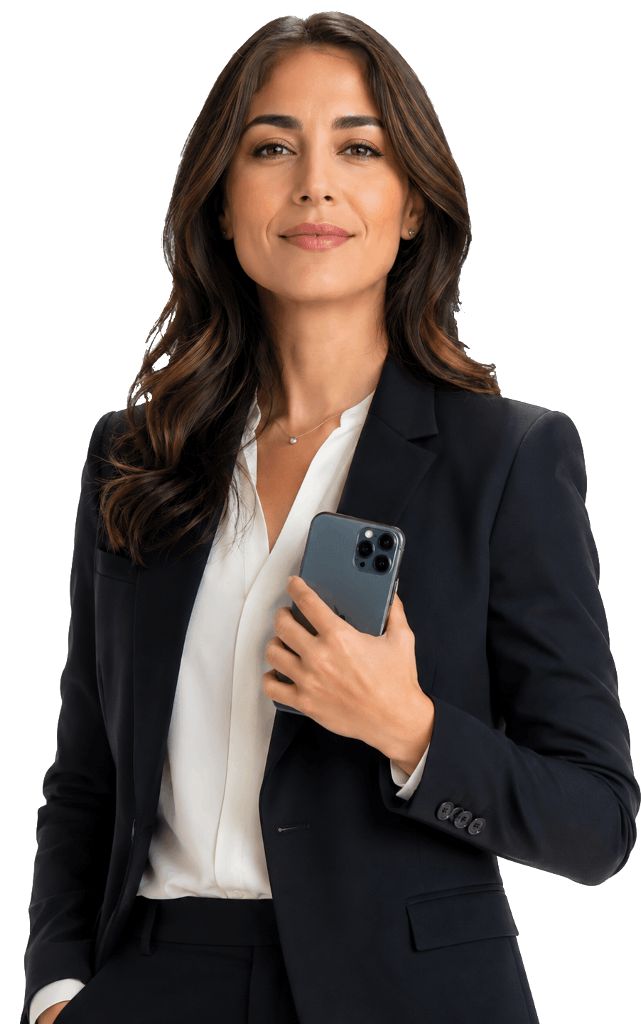Legal professional holding a phone